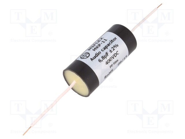 Capacitor: polypropylene; 6.8uF; 400VDC; ±2%; Ø30x65mm; -25÷85°C