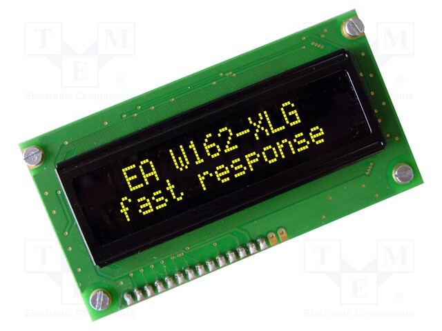 Display: OLED; alphanumeric; 16x2; Window dimensions: 66x16mm