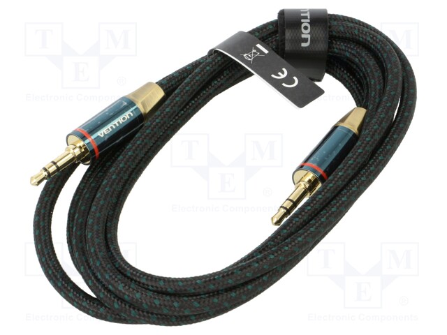 Cable; Jack 3.5mm plug,both sides; 1.5m; Plating: gold-plated