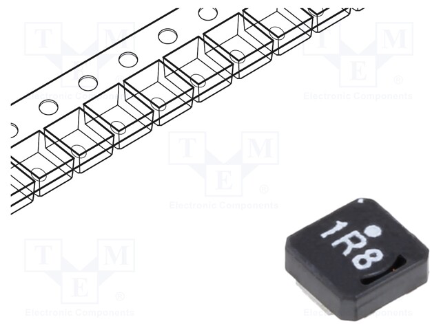 Power Inductor (SMD), 1.8 µH, 2.75 A, Wirewound, 2.07 A, 5.3mm x 5mm x 2mm