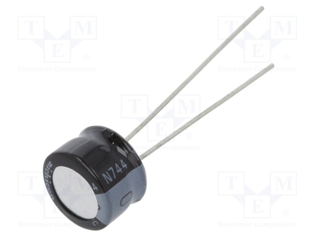 Capacitor: electrolytic; THT; 47uF; 25VDC; Ø8x5mm; Pitch: 2.5mm