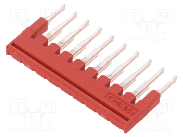 Screw bridge; ways: 10; red; Width: 3.5mm; UL94V-0