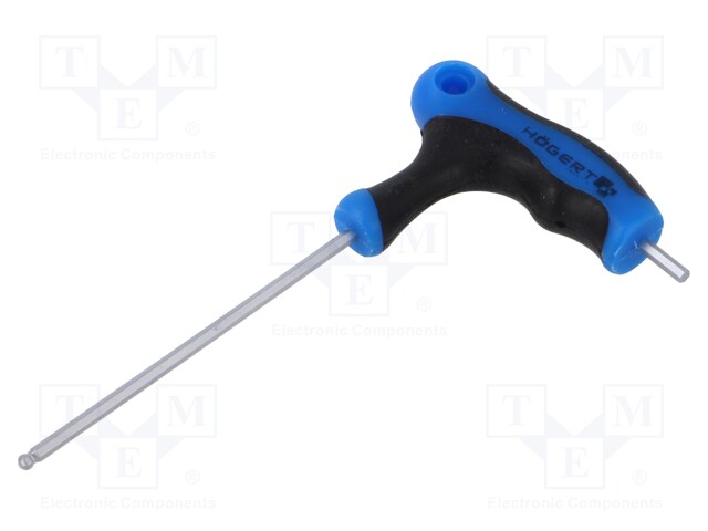 Wrench; hex key,spherical; HEX 2,5mm; 75mm; Kind of handle: T