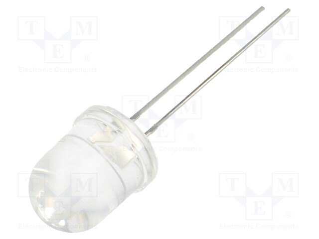 LED; 8mm; white cold; 4000÷5000mcd; 15°; Front: convex