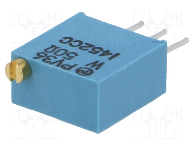 Potentiometer: mounting; vertical; 50Ω; 500mW; THT; ±10%; linear