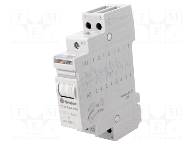 Relay: installation; bistable; NO x2; Ucoil: 24VDC; Mounting: DIN