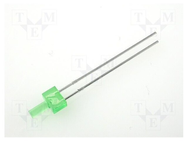 LED; 2mm; green; 3÷10mcd; 70°; Front: flat; 2.2÷2.5V; 4.8x2.5mm; THT