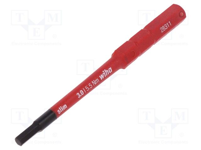 Screwdriver bit; Allen hex key; HEX 3mm; max.5.5Nm; 1kVAC