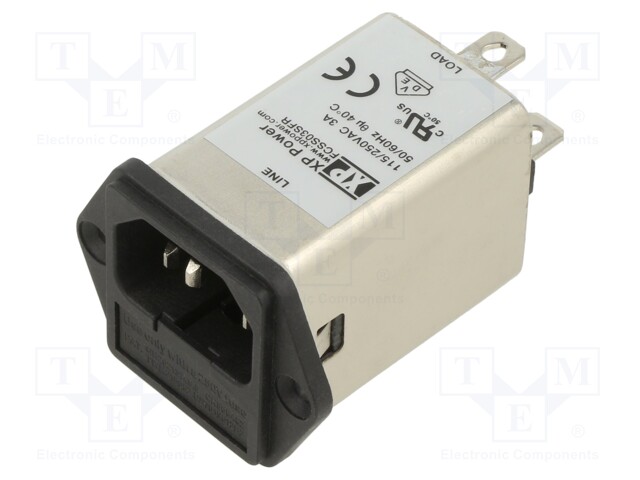 Connector: AC supply; socket; male; 3A; 250VAC; IEC 60320; 2.5mH