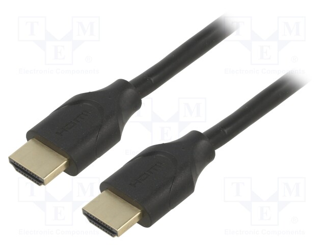 Cable; HDCP 2.2,HDMI 2.1; HDMI plug,both sides; PVC; 2m; black
