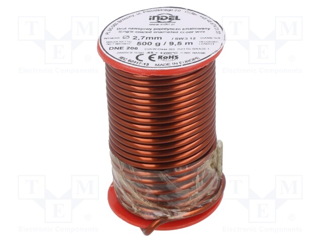 Coil wire; single coated enamelled; 2.7mm; 500g; -65÷200°C