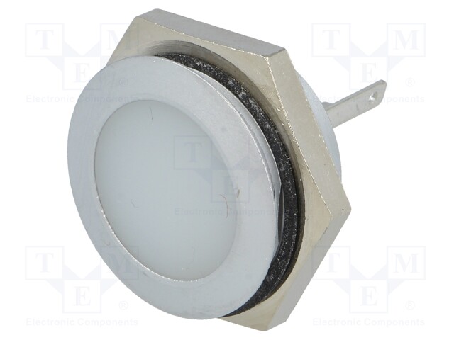 Indicator: LED; flat; 24÷28VDC; Cutout: Ø22mm; IP67; metal