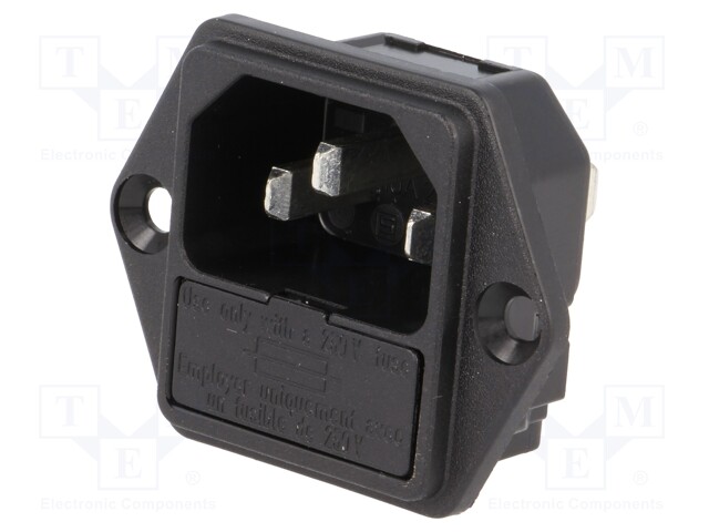 Connector: AC supply; socket; male; 10A; 250VAC; IEC 60320