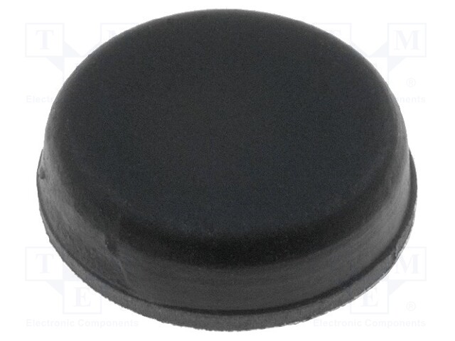 Self-adhesive foot; black; rubber; A: 13mm; B: 12.2mm; E: 4.5mm