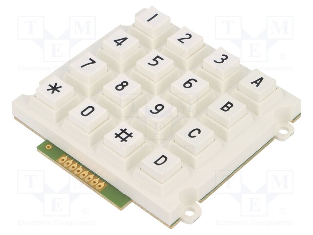 Keypad: plastic; No.of butt: 16; none; plastic; 200mΩ; 1N; 20mA