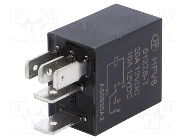 Relay: electromagnetic; SPDT; Ucoil: 12VDC; 30A; automotive; 90Ω