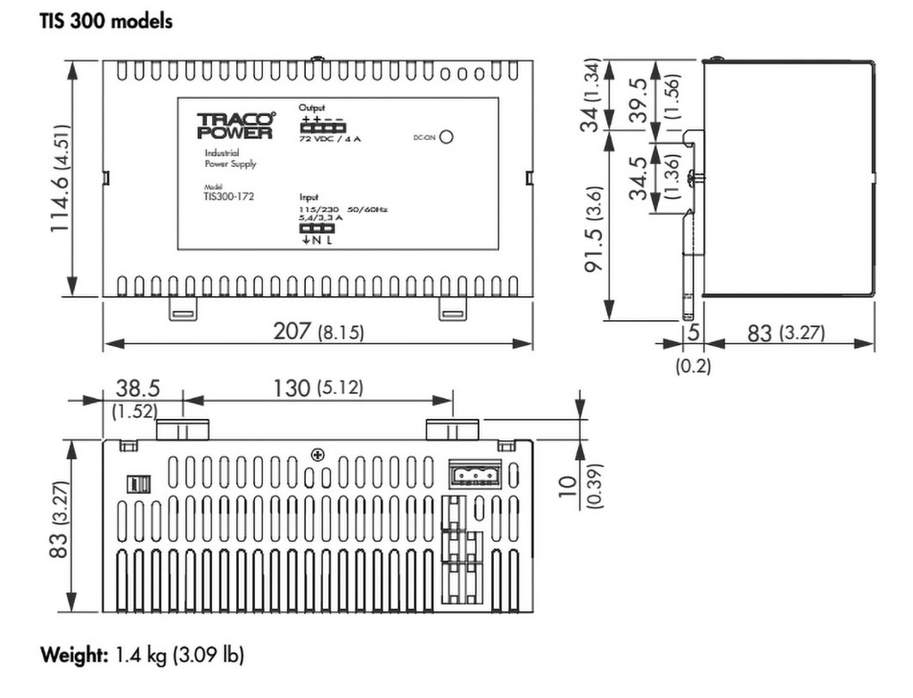 Power supply: switched-mode; 300W; 24VDC; 24÷28VDC; 12A; OUT: 1