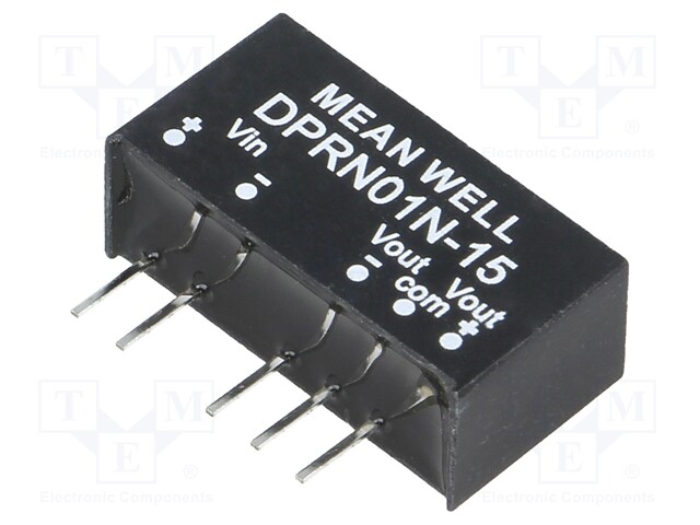 Converter: DC/DC; 1W; Uin: 22.8÷26.4V; Uout: 15VDC; Uout2: -15VDC