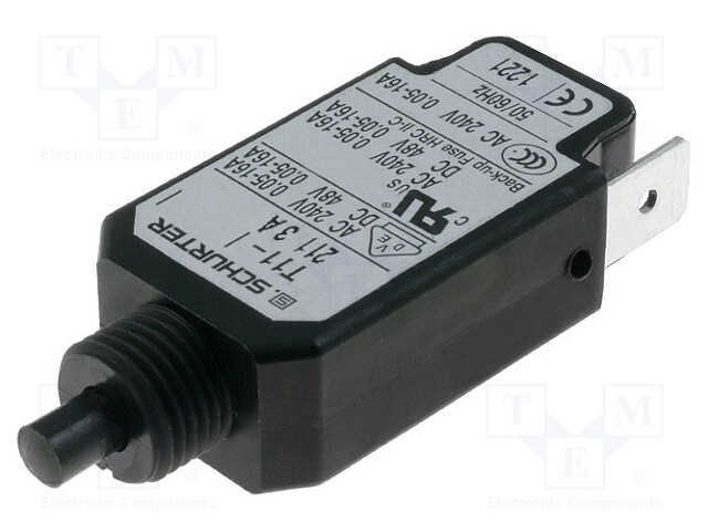 Circuit breaker; Urated: 240VAC; 48VDC; 3A; SPST; Poles: 1; screw