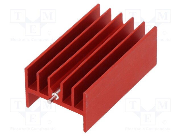 Heatsink: extruded; H; TO220; red; L: 40mm; W: 23.3mm; H: 16.5mm