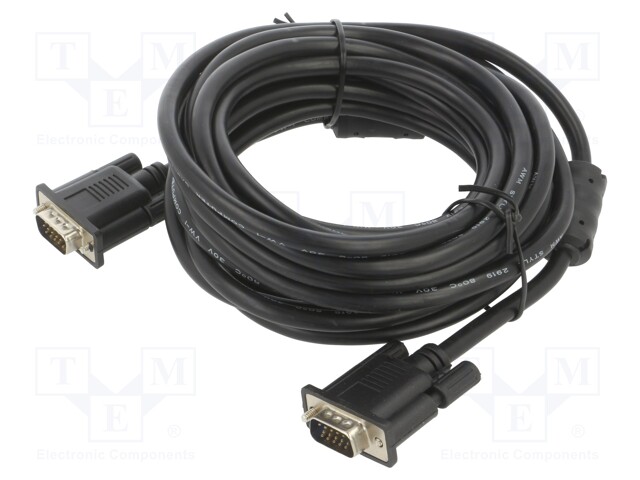 Cable; D-Sub 15pin male,both sides; black; 5m; black