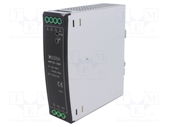 Power supply: switched-mode; 120W; 12VDC; 10A; 90÷264VAC; 500g