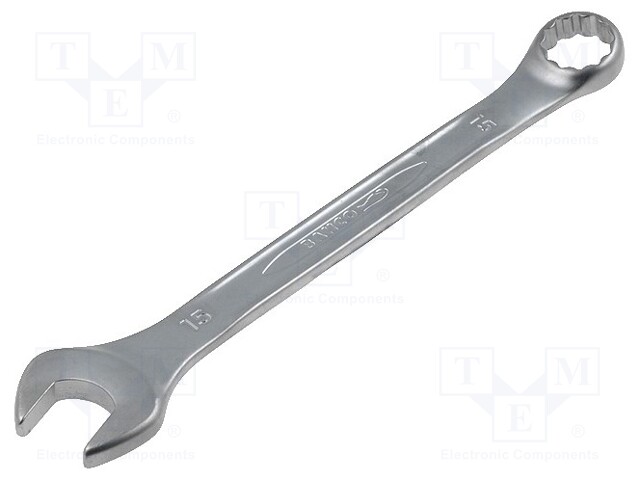 Key; combination spanner; 15mm; Overall len: 185mm; steel