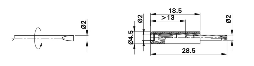 Adapter; 2mm banana; white; gold-plated; 28.5mm; Mounting: screw