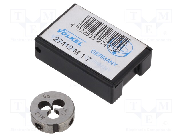 Threading die; HSS; M1,7; 0.35; Ø: 16mm; Thk: 5mm; 6g