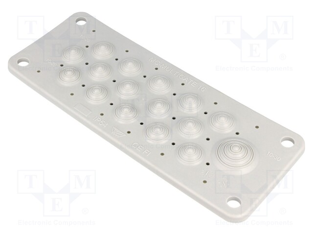 Multigate grommet; light grey; Holes no: 16; -40÷100°C; IP54