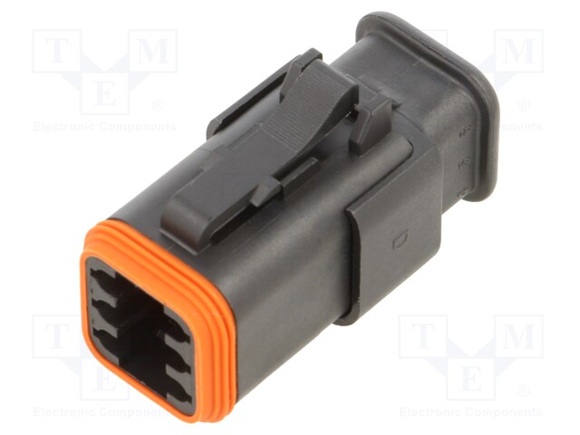 Connector: wire-wire; AT; plug; female; PIN: 6; IP67; Locking: latch