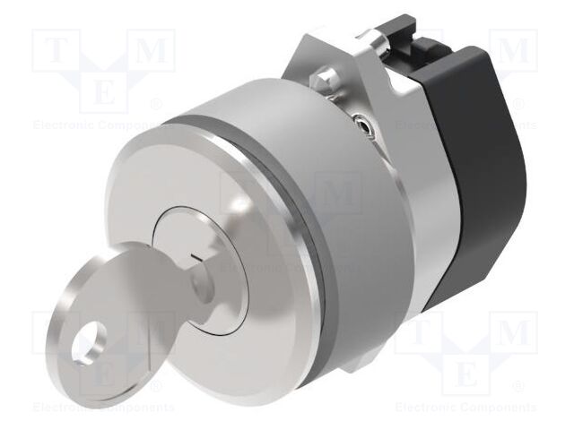 Switch: rotary with key; 30mm; silver; none; IP65; prominent