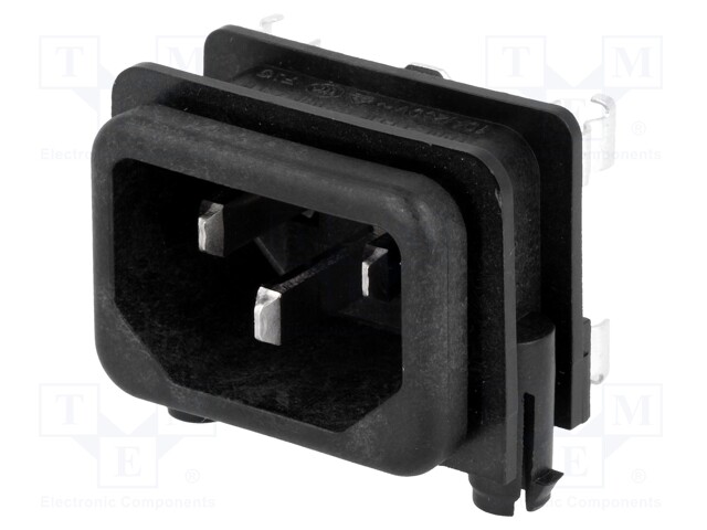 Connector: AC supply; socket; male; 10A; 250VAC; IEC 60320