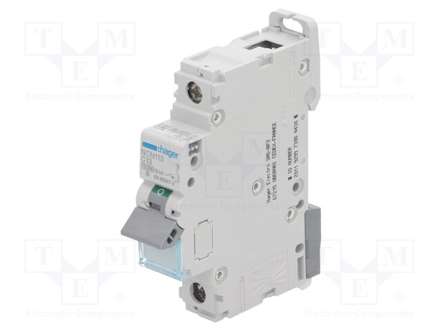 Circuit breaker; 230/400VAC; Inom: 13A; Poles: 1; DIN; Charact: C