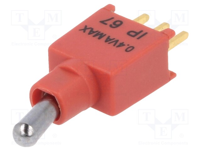 Switch: toggle; Pos: 2; SPDT; ON-(ON); 0.4A/20VDC; Leads: flat pin