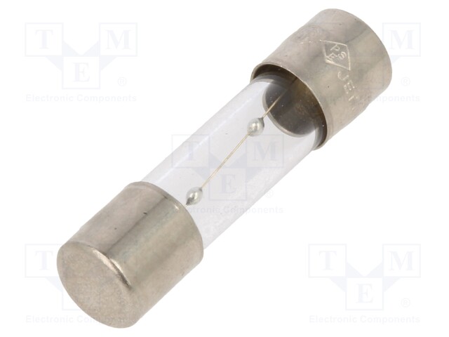 Fuse: fuse; time-lag; 1A; 250VAC; glass; 20x5.2mm; brass; bulk