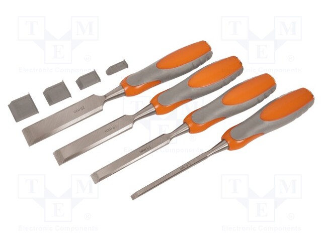 Chisels; 4pcs; for wood; Tip width: 13mm,19mm,25mm,6,5mm