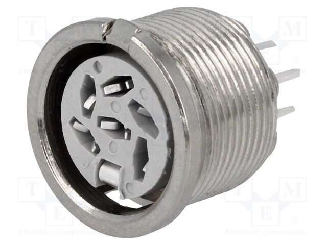 Socket; DIN; female; PIN: 6; Layout: 240°; THT; 34V; 2A; silver plated