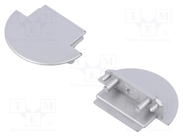 Cap for LED profiles; silver; ABS; Application: GROOVE14