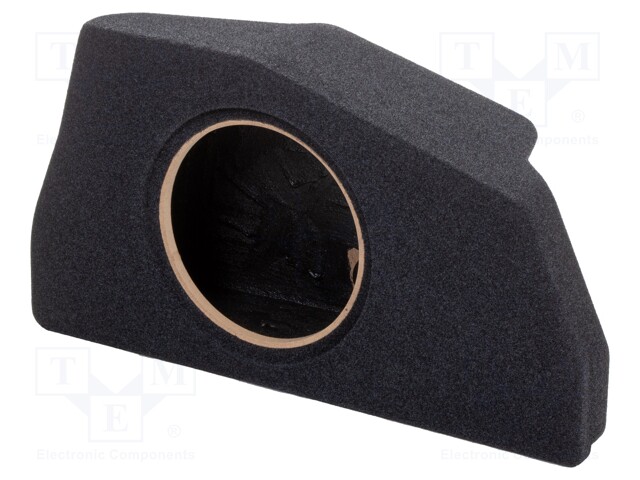 Car loudspeaker enclosure; MDF; black melange; textil; 250mm