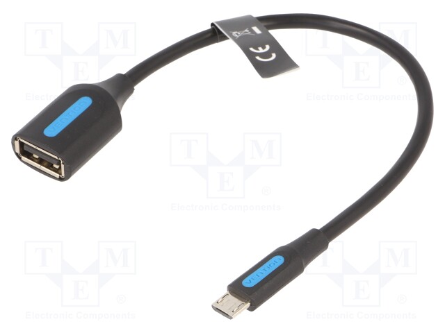 Cable; USB 2.0; USB A socket,USB B micro plug; nickel plated