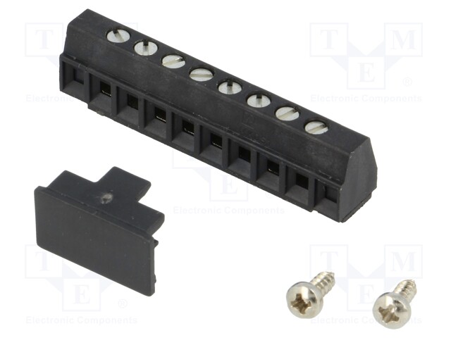PCB terminal block; angled 90°; 3.81mm; ways: 8; on PCBs,screw