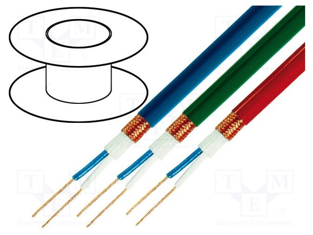 Wire: microphone cable; 2x0,25mm2; red; OFC; PVC; -15÷70°C; Ø6.2mm