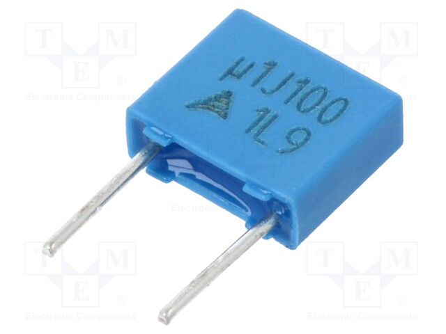 Capacitor: polyester; 100nF; 63VAC; 100VDC; Pitch: 5mm; ±5%