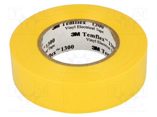 Tape: electrical insulating; W: 19mm; L: 20m; D: 0.13mm; yellow; 125%