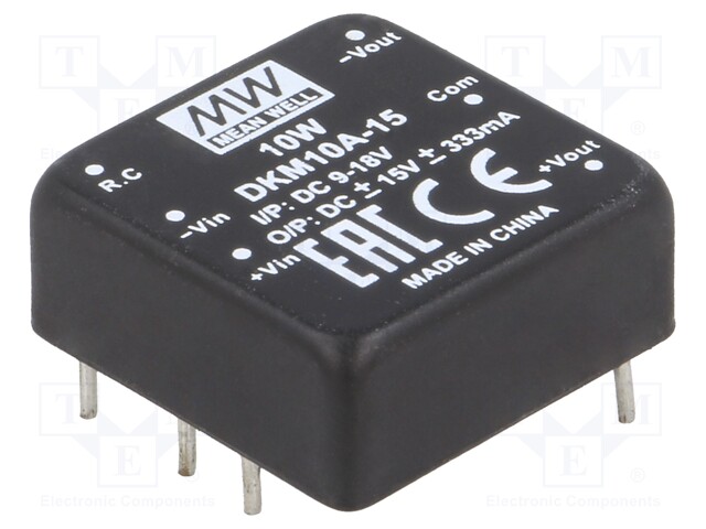 Converter: DC/DC; 10W; Uin: 9÷18V; Uout: 15VDC; Uout2: -15VDC; 18g