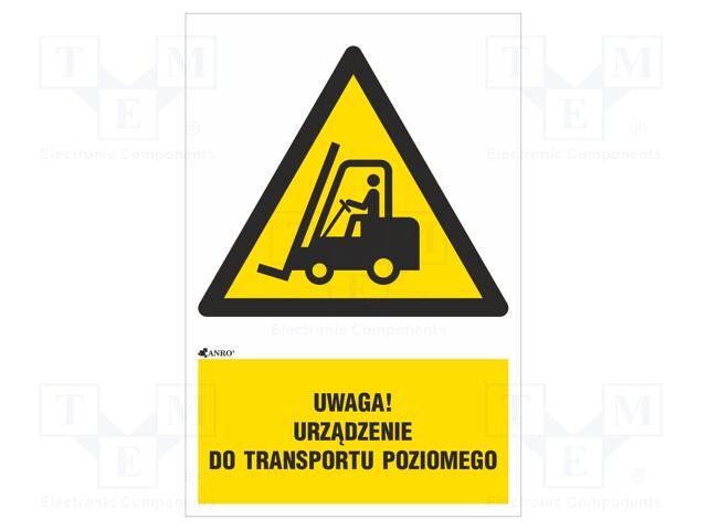 Safety sign; warning; Mat: PVC; W: 200mm; H: 300mm