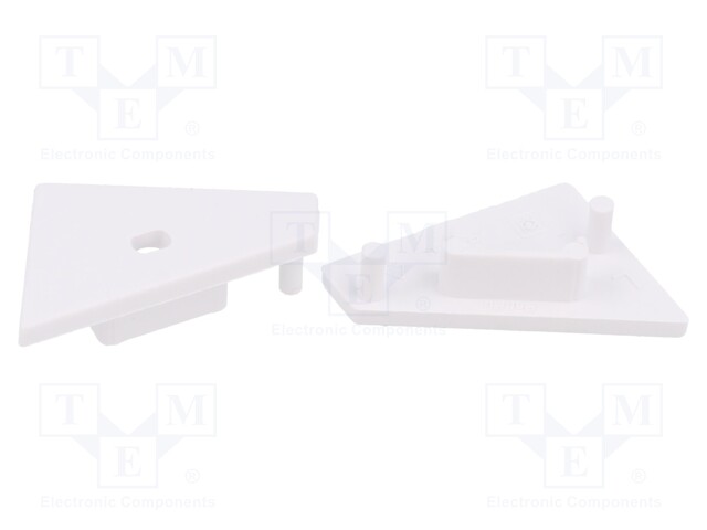 Cap for LED profiles; white; ABS; GEN2,with hole; Pcs: 20