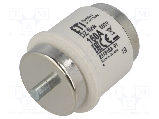 Fuse: fuse; quick blow; 160A; 500VAC; 500VDC; ceramic; DV; D