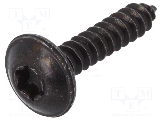 Screw; 100pcs; 19mm; steel; black; Thread: 3,9; 3,9x19